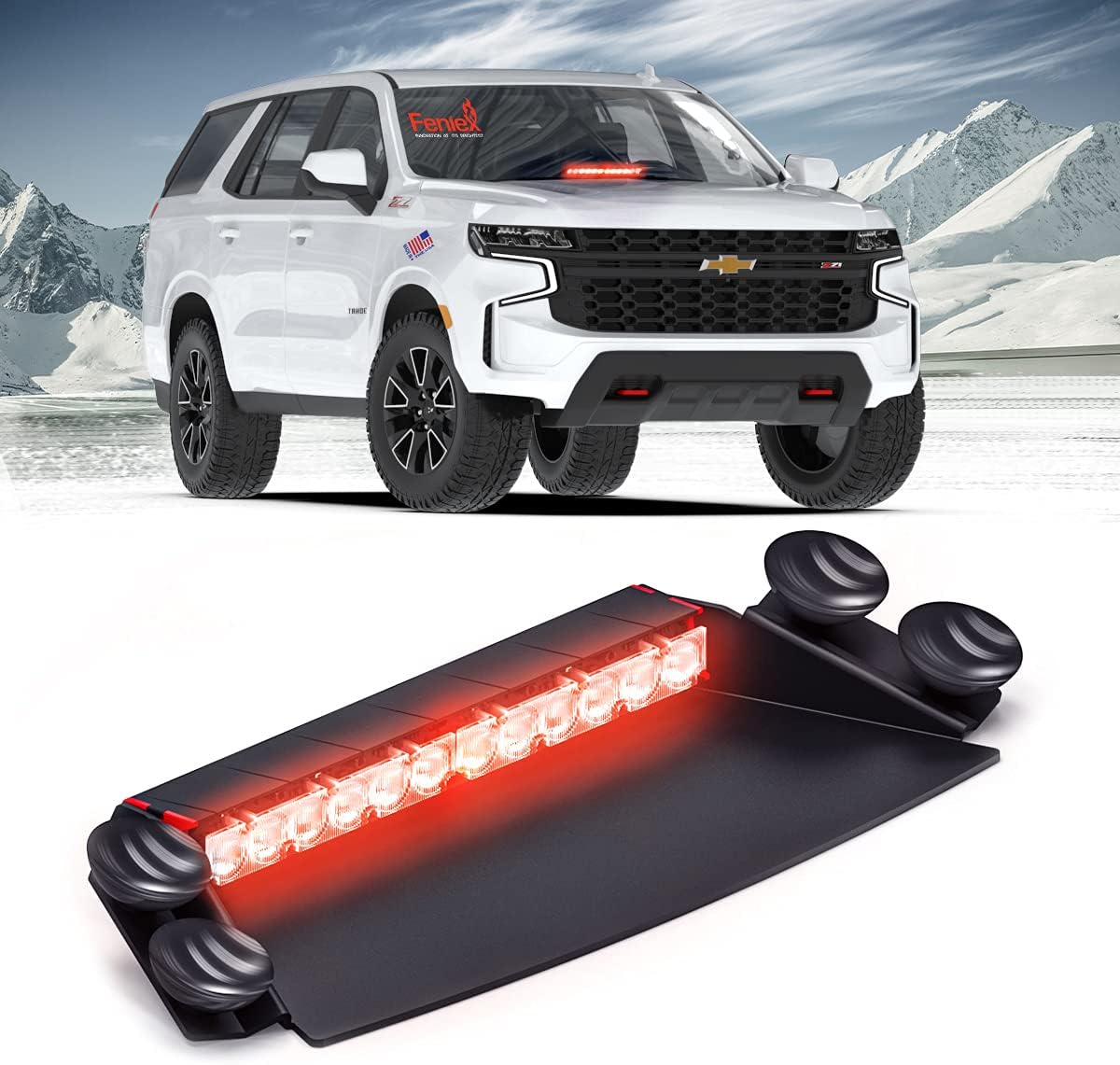 Feniex Industries - Fusion-S 2X Dash Light with Controller Switch (Red)