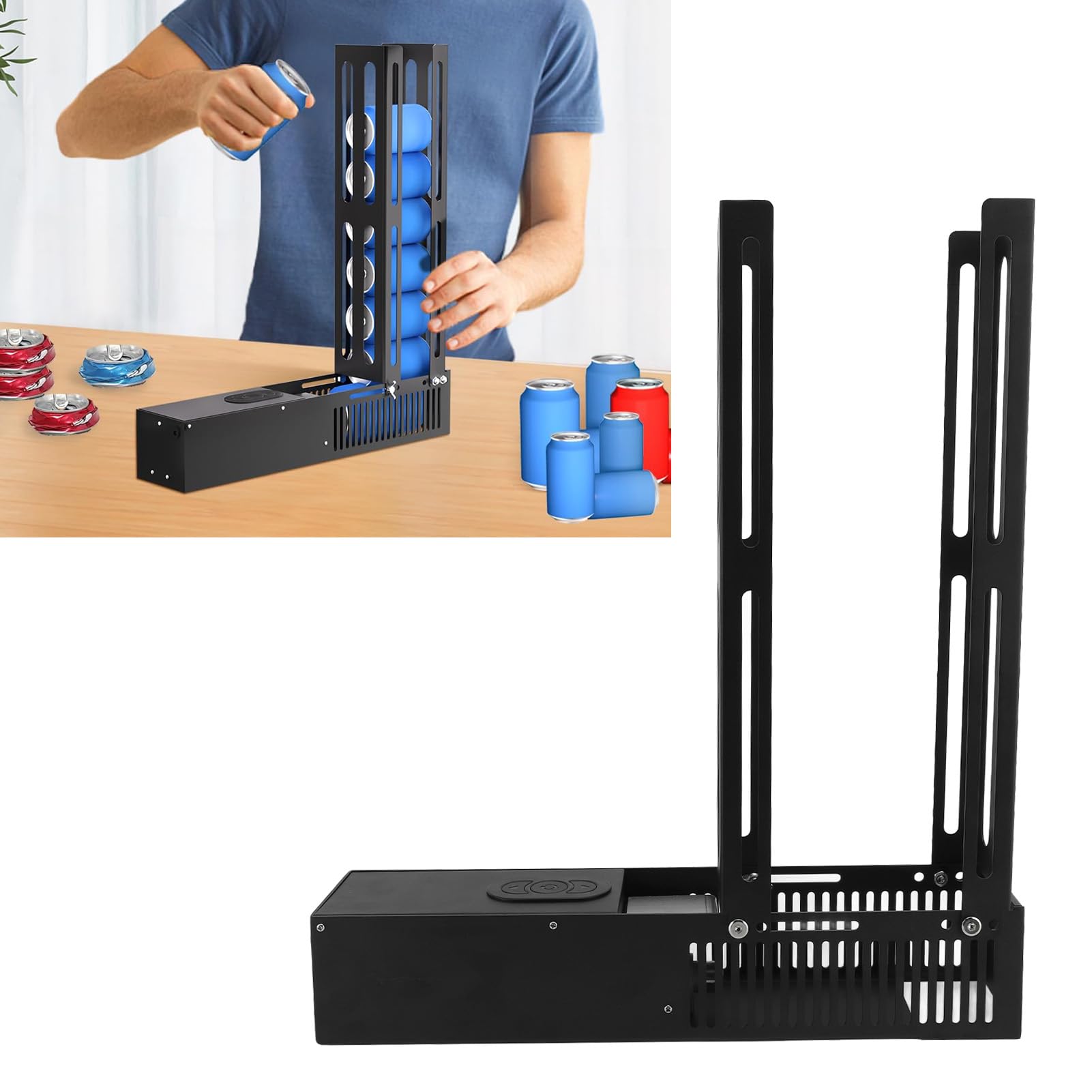 Can Crusher, Automatic Can Crusher Trash Compactor Trash Can Compactor 12oz 16oz Cans Fill 8 Cans At A Time Key Control Auto Cycle Function Electric Can Compactor for Recycling