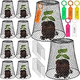 10 Pieces Chicken Wire Plant Covers Wire Garden Cloches Chicken Wire Cloche Plant Protector Metal Heavy Duty Garden Plant Cloche for Keeping Bunnies Chicken Squirrels Birds Other Out(9×9in)