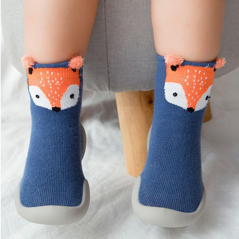 2 Pairs Baby Sock Shoes Toddler Infant Non Slip Soft Rubber Sole Slippers First Walking Shoes for Baby Boys Girls - Image 7