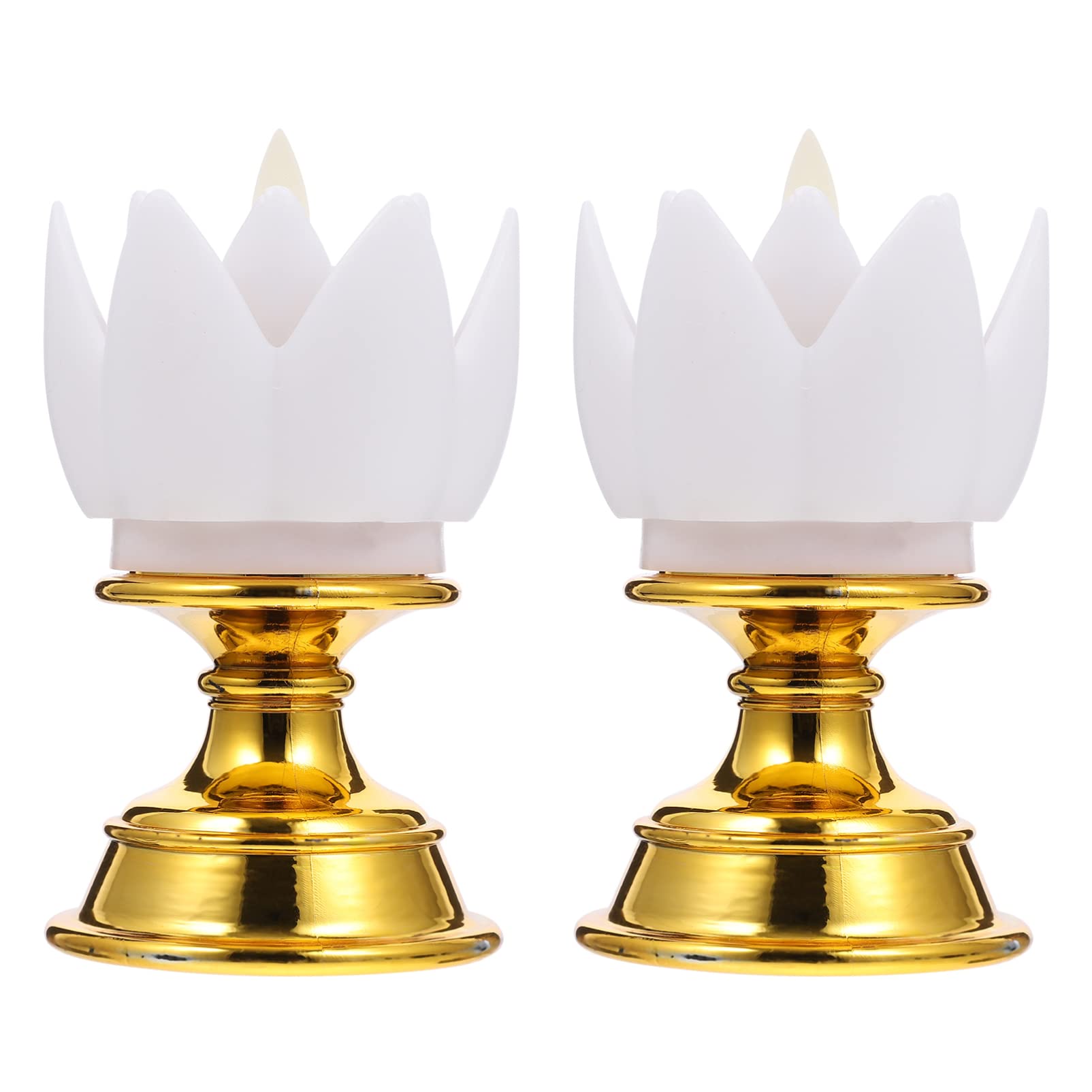 VICASKY 2pcs Led Lotus Lamps Buddha Lights for Home Decor for Worship and Meditation Elegant Lotus Material
