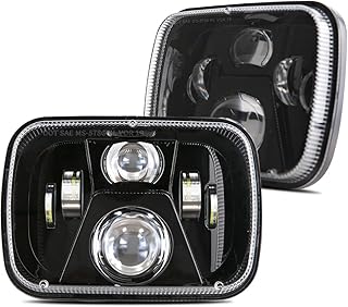 5x7 7x6 inch LED Headlights, H6054 6054 H5054 6052 LED Compatible with Jeep Cherokee XJ Wrangler YJ Comanche MJ Corolla Tacoma Ford F350 Pickup Car Truck Van- Black