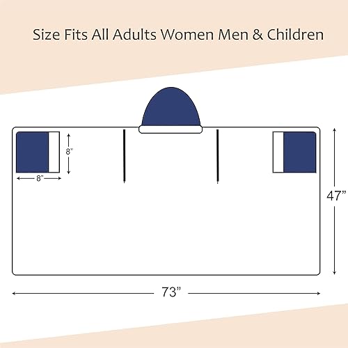 Miniatura 7 de Catalonia - Poncho con capucha manta ponible con bolsillos para las manos, cómoda capa de forro polar Sherpa para niños y adultos, regalo para