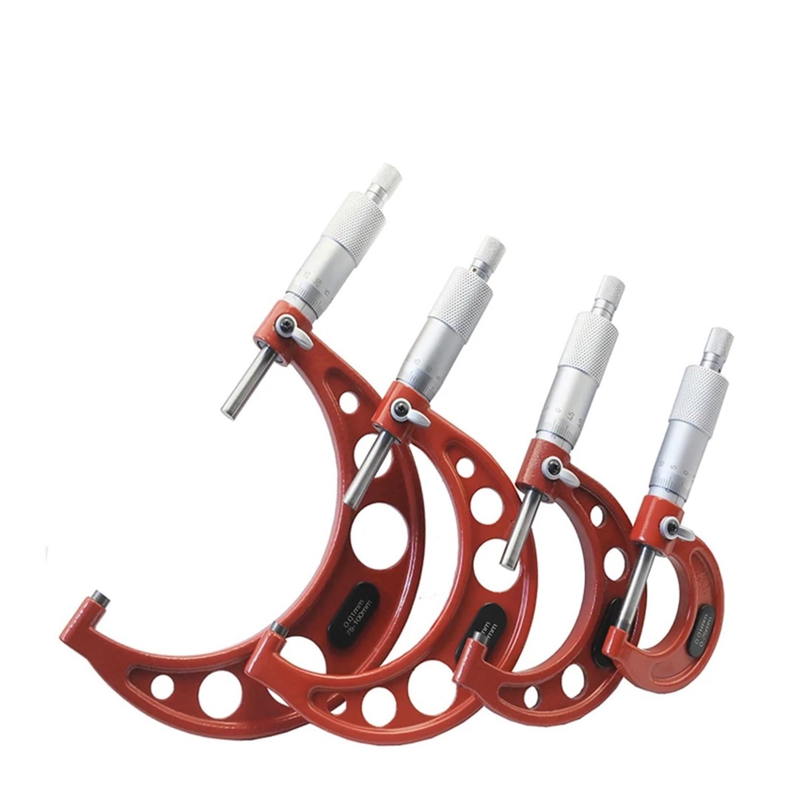 Set di micrometri per Esterni Micrometri Esterni di precisione da 0-4 Pollici, 0-100 mm, 0,0001'' con Punte in carburo, Set da 4 Pezzi, Utensili industriali da 0-1"-2"-3-4"(2-3X0.0001)