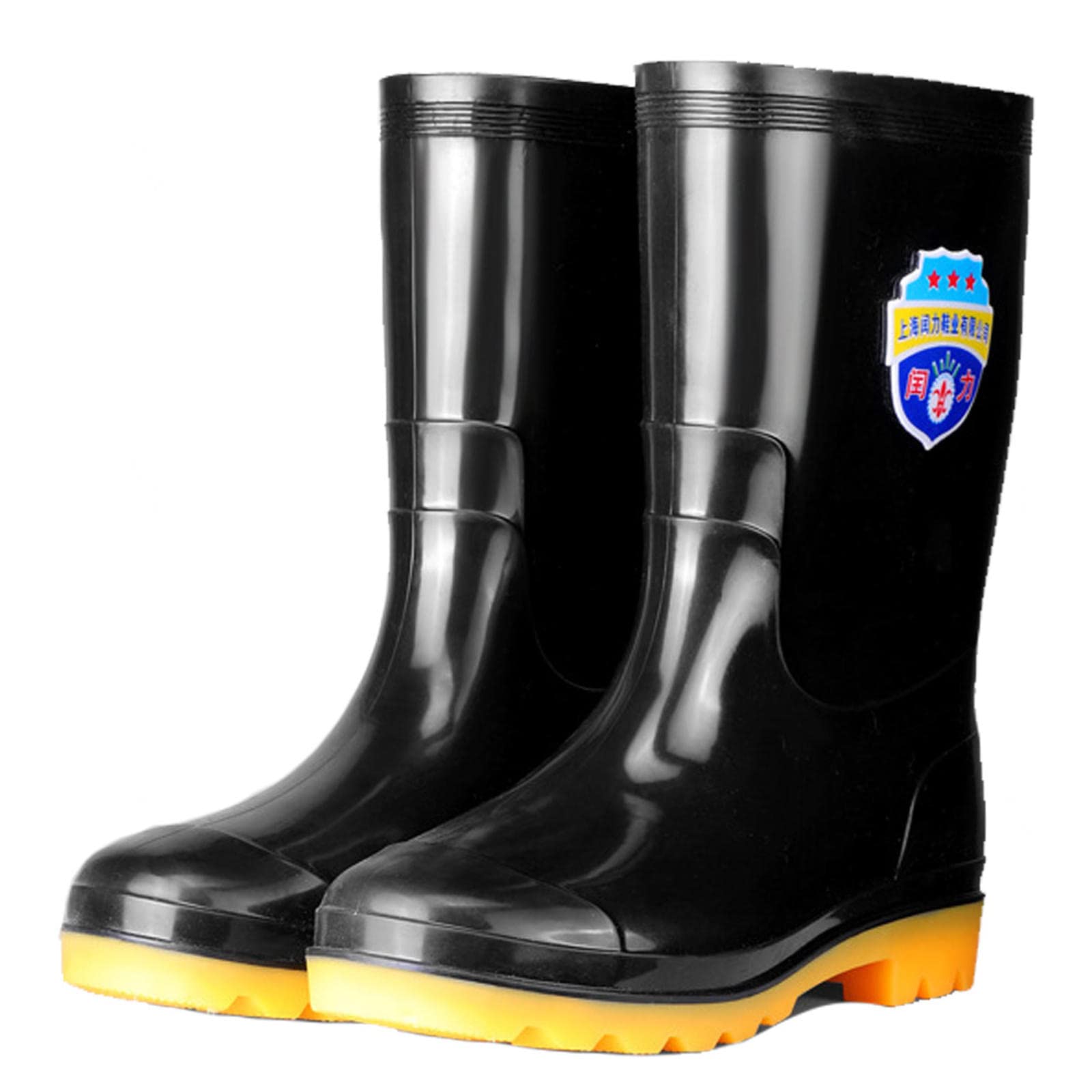 NALSA Stivali Wellington Impermeabili, Stivali in Gomma Antiscivolo industriali e da Costruzione, Scarpe da Lavoro Isolate di Sicurezza a Cilindro Medio 46-50EU,29cm-50EU
