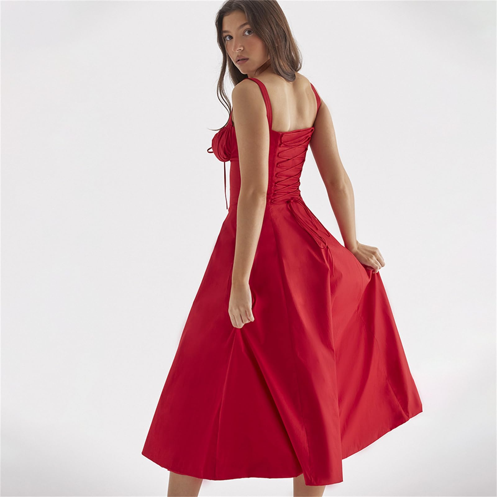 Abito Estivo Abiti Delle Donne Slim Backless Slit Sling Abito Lungo Femminile Estate Senza Maniche Vita Alta Moda Temperamento Vestito, HUTALIM, Fiore giallo, m