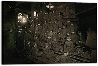 Coal Miners Child Labor South Pittston Pennsylvania Poster Printing Canvas Painting Wall Art Modern Home Bedroom Office Room Aesthetic Decoration 08x12inch(20x30cm) Frame-style