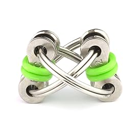 Tom\'s Fidgets Original Flippy Chain Fidget Toy - Perfect for ADHD, Anxiety, and Autism - Bike Chain Fidget Stress Reducer for Adults and Kids (1, Green)