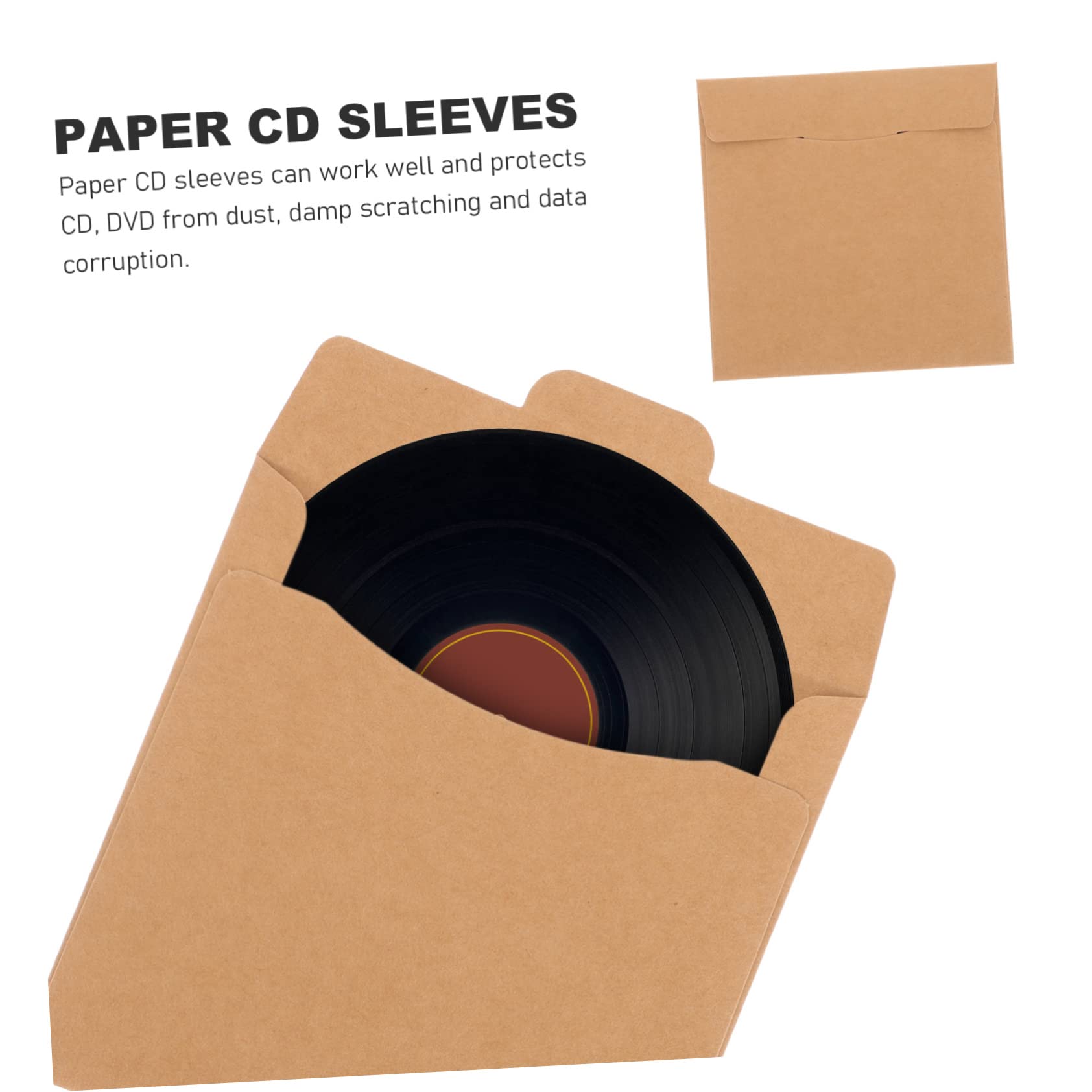TINEASUR 50 Stück CD Papiertüten aus Kraftpapier zur DVD Aufbewahrung Platzsparend und Praktisch für Zuhause und Referenzraum Computer & Zubehör