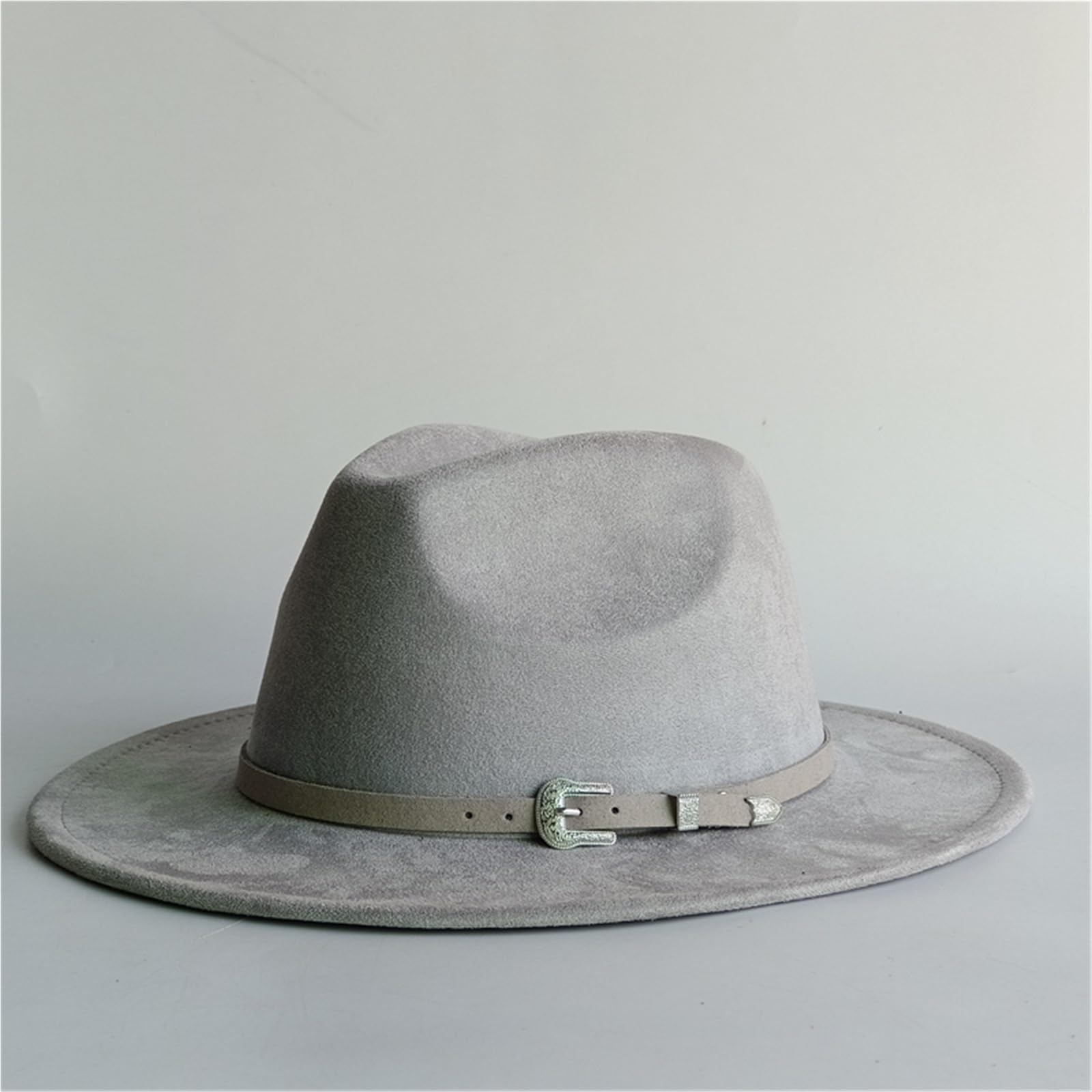 Zamszowa aksamitna twarz kapelusz fedora mężczyźni jazz panama unisex zielone szerokie rondo sombrero 52-58 cm regulowany