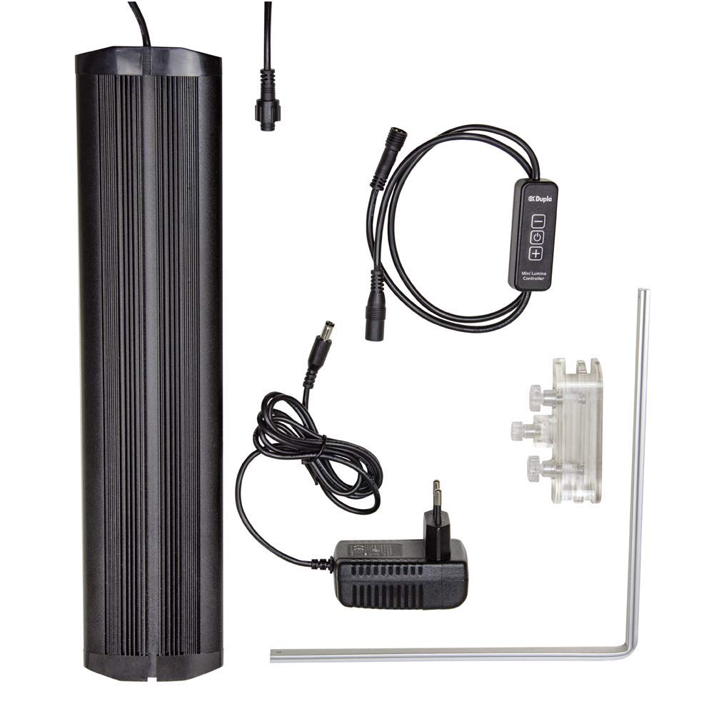 Dupla Nano Lux LED Aquarienlampe für kleine Aquarien Taglicht, Nachtlicht, Dimmer, 5.100 Kelvin. Deutsche Gebrauchsanweisung. 20W, Kabellänge LED-Modul: 210 cm Kabellänge Netzteil : 120 cm