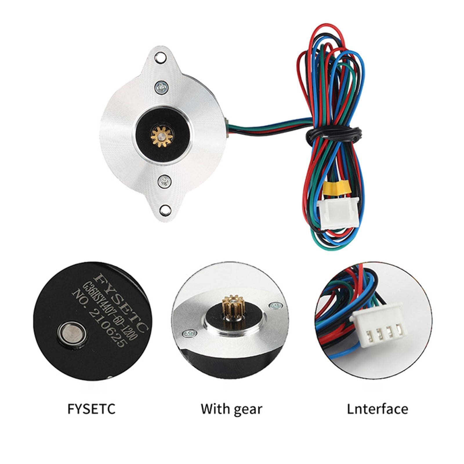 Motor Extrusor 36STH17-1004AHG para Impresora 3D con Piezas de Repuesto de Extrusor Motor Compacto Ensamblaje de Engranajes Función de