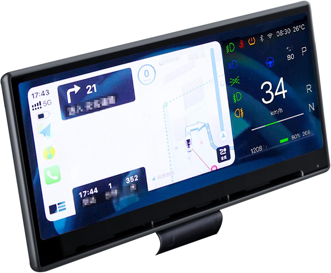 8.9" Head Up Display for Tesla Model Y Juniper/Model 3 Highland 2024 2025 with Wireless CarPlay/Android Auto, Sync Info, Front Camera, Blind Spot Alert, AC Vents, OTA Updates