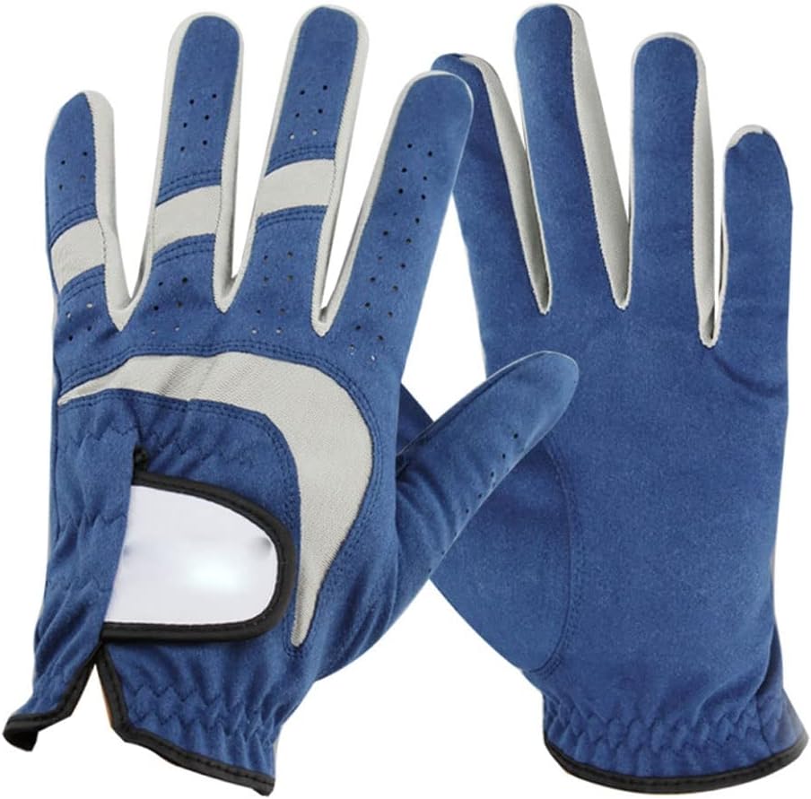 Golf Gloves for Men 1pc Blue Sport Fabric Breathable Left Right Hand Tape Baseball Tennis Glove