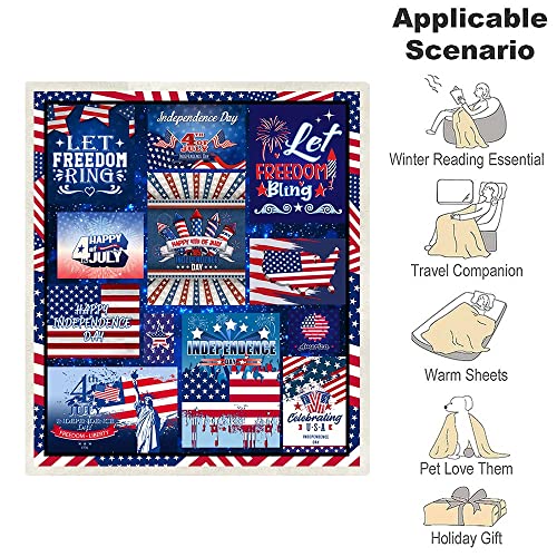Juirnost Independence Day Blanket,4Th Of July Blanket Gift For Women,Memorial Day Blanket,Fourth Of July Blanket,Veterans Day Blanket,I Love Usa Cozy Blankets For Couch Bed 50X60Inch #TOP2