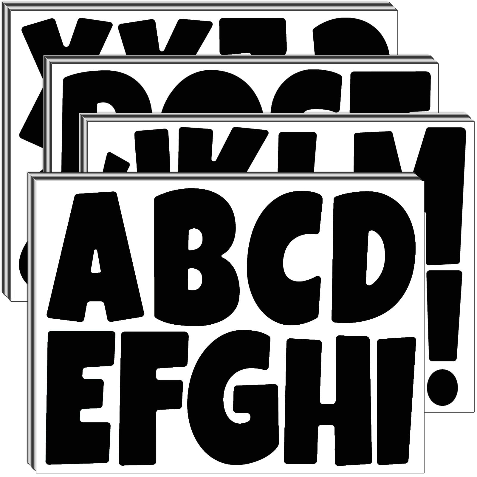 Bemeol Bulletin Board Letters 32 Sheets 4 Inch Stick on Letters Alphabet Cutout Letter for Bulletin Board Display School Classroom Home Decor(Black)