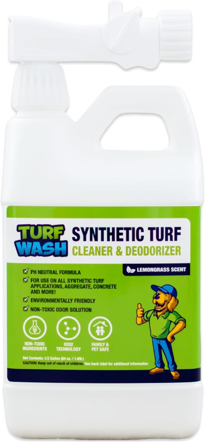 Purchase Green Turf Wash, Indoor and Outdoor Artificial Grass Cleaner with hose noozle attachment, 64 oz