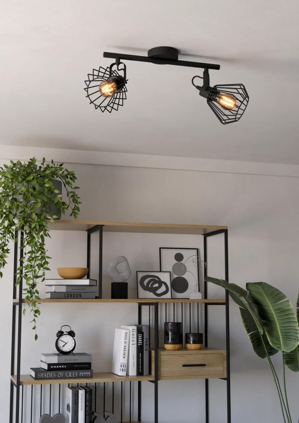 Eglo TABILLANO 2-Light Black Ceiling Spotlight – Adjustable E27 Spotlight Fixture – Modern Industrial Indoor Ceiling Light-image-27