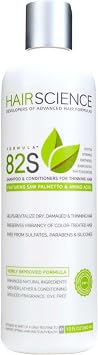 Hair Science Formula 82S Hair Loss Shampoo with Natural Conditioners, Contains DHT Blockers Saw Palmetto + Panthenol, Biotin, Phytokeratin, Vitamin E, Babassu Oil, Seaweed Extract & Amino Acids