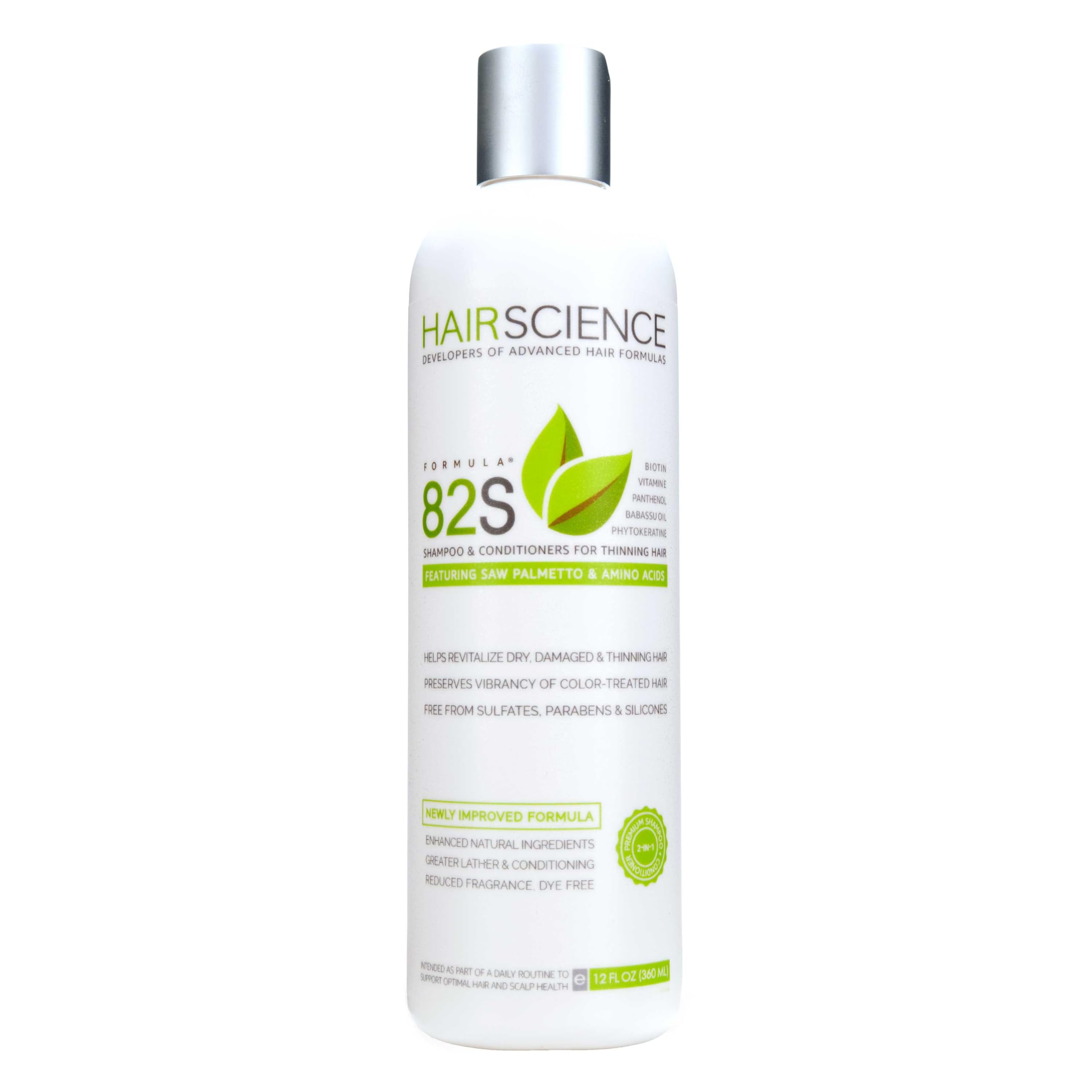 Hair Science Formula 82S Loss Shampoo w/Natural Conditioners Contains DHT-blocker, (1%) Saw Palmetto
