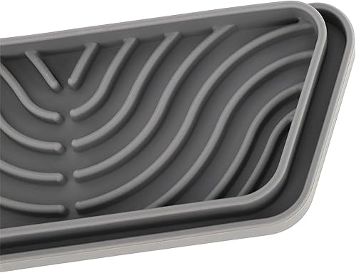 Miniatura 6 de TOPINCN Bandeja de goteo de agua para refrigerador, bandeja reutilizable para refrigerador, diseño cortable, material de silicona antideslizante