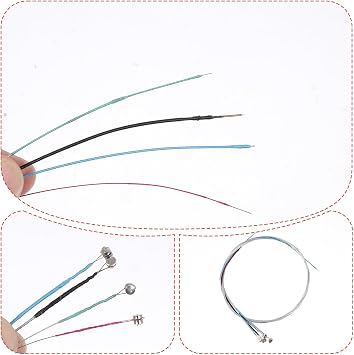 5 Packs Full Set Violin Strings Universal Strings for 4/4 3/4 Size Stainless Core with Ball End