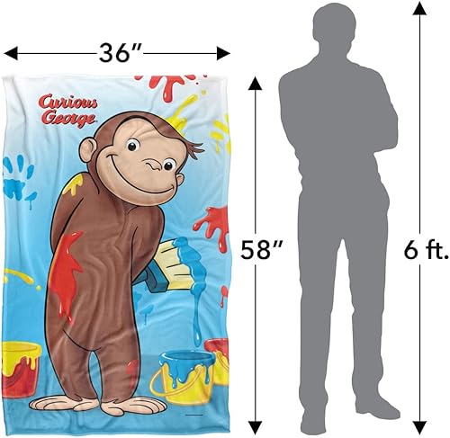 Miniatura 5 de Trevco Curious George Paint - Manta sedosa al tacto súper suave, 36 x 58 pulgadas
