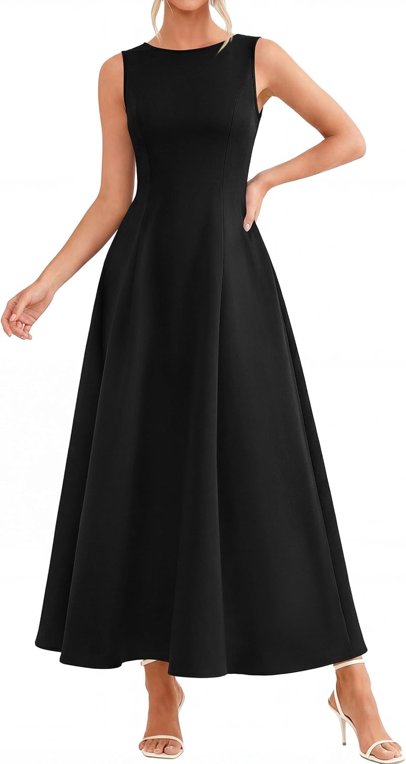 PRETTYGARDEN Women's Maxi Dress Summer Wedding Guest 2026 Spring A Line Long Tank Flowy Modest Sleeveless Cocktail Dresses - Image 6