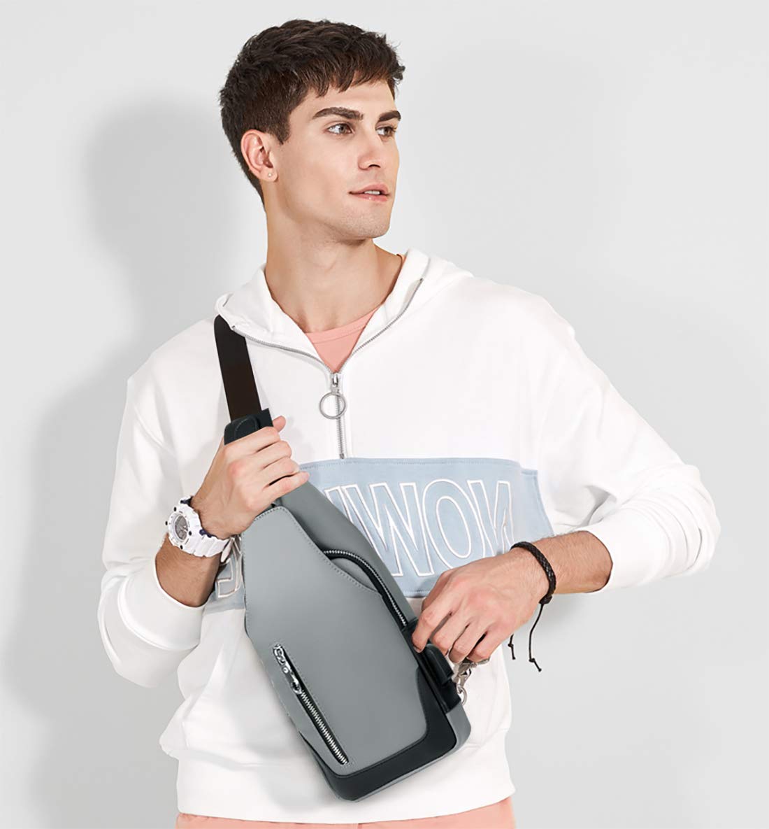 Nuova Borsa a Tracolla Pettorale con Portafoglio Pochette Zaino con Una Cinghia Borsa a Tracolla a Tracolla per Viaggi all'aperto Ciclismo Campeggio Escursionismo Poliestere Impermeabile Blu