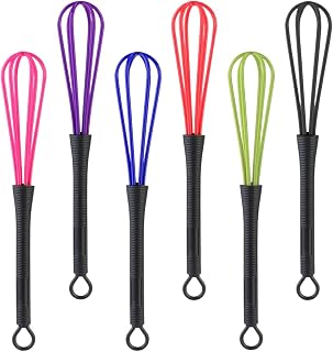 6 Pcs Mini Whisks for Hair Dye Color Mixing,7x1.2 in,Balloon Salon Barber Hairdressing Hair Color Dye Cream Whisk Kitchen,Mixer Tool for Blending, Whisking,Beating and Stirring,Hair Color Mixing Bowls