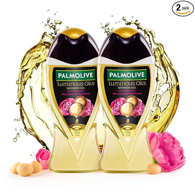 Palmolive Macadamia Oil & Peony Luminous Oils Invigorating Body Wash | Brightening & Moisturizing |Youthful skin | No paraben & silicones, pH balanced, Body Wash Combo (Pack of 2 x 250ml) at Rs. 329