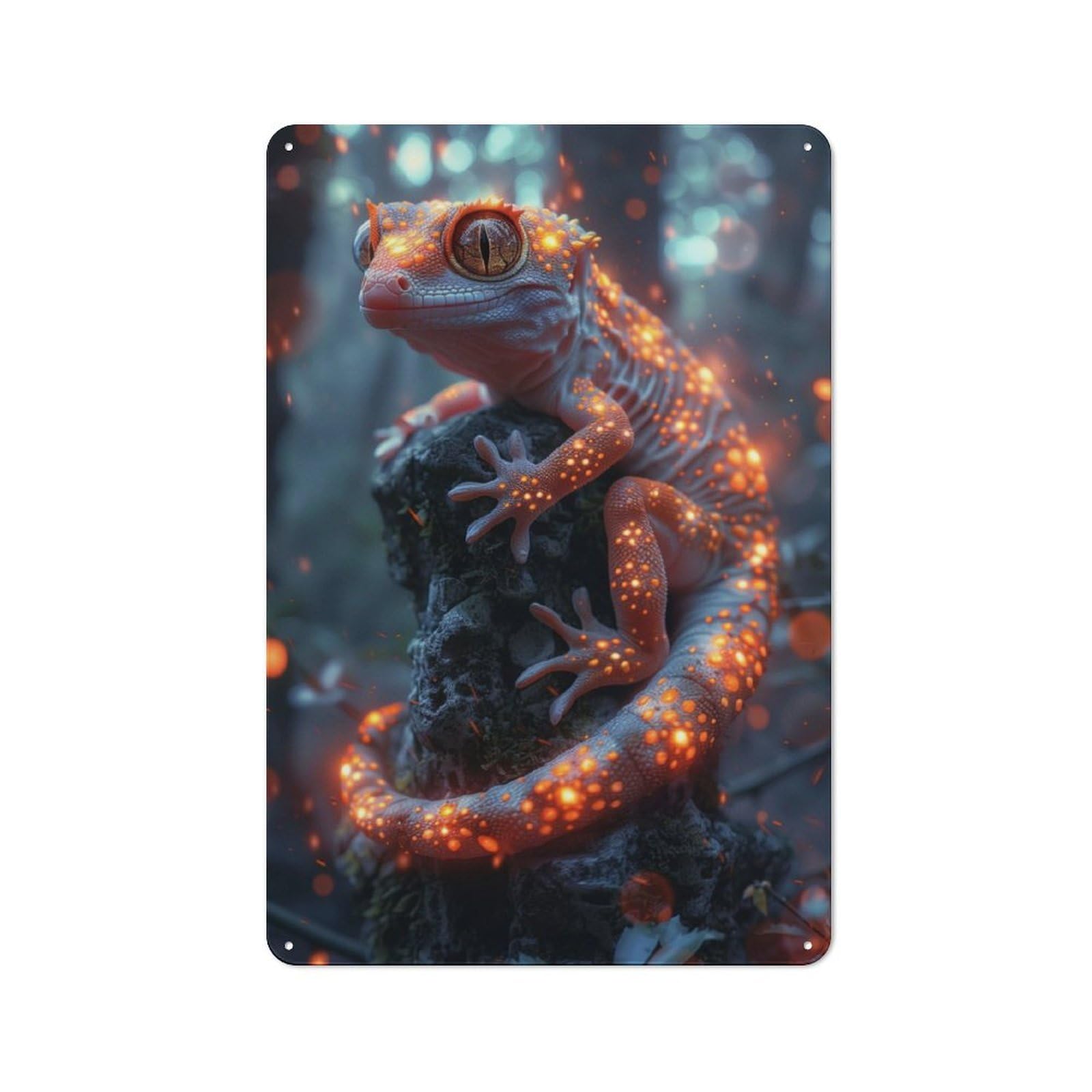 Junmoney Gecko Metal Plaque 30X20cm With For Garage Wall, Vintage Decor, For Vintage Wall Decor Fans, For Metal Sign Collectors