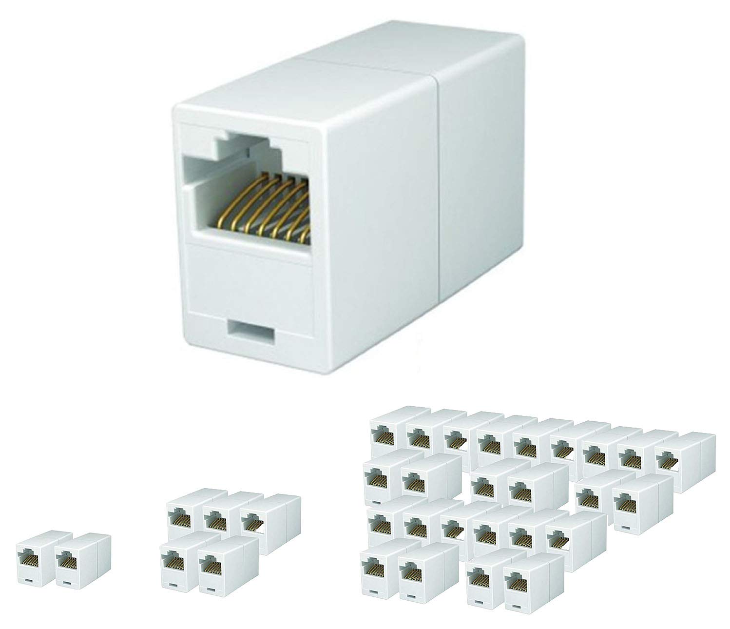 iMBAPriceRj45 Coupler Pack Of 5 Cat5E Ethernet Cable Extender Female To Straight Modular Inline