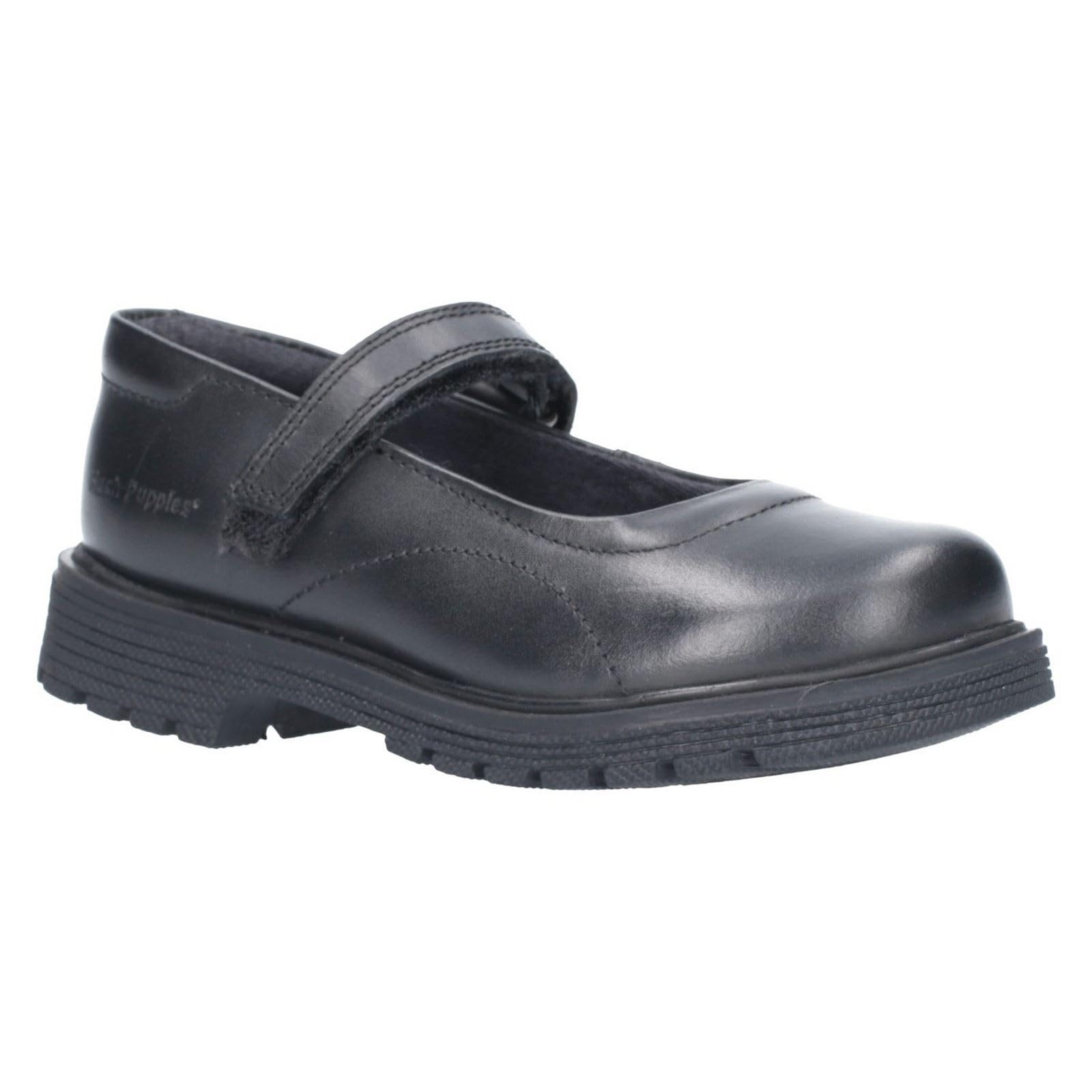 Hush Puppies Girls Tally Senior Patent School Uniform Shoe, Black, 7 UK