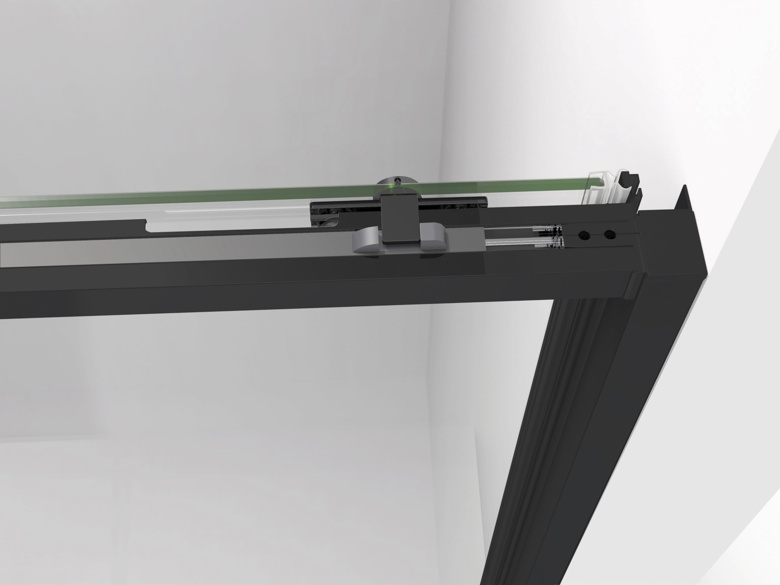 GME - Mampara Ducha Frontal Negra Mate 120cm 1 Fija + 1 Corredera + 80cm Panel Lateral Fijo | Mampara de Cristal Reversible 6mm con Ancho Adaptable y 195cm de Altura