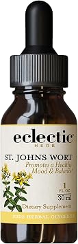 Eclectic Herb - Organic St. Johns Wort for Kids | Black Cherry Flavored | Promotes a Positive Mood | Concentrated, Alcohol-Free, Vegan, Non-GMO, Gluten Free 1 fl oz | 30 ml