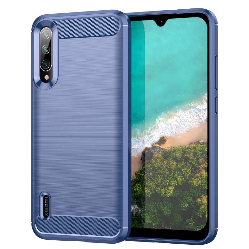 Image of Hybrid Carbon Fiber Back Case for Xiaomi Mi A3 (Blue)