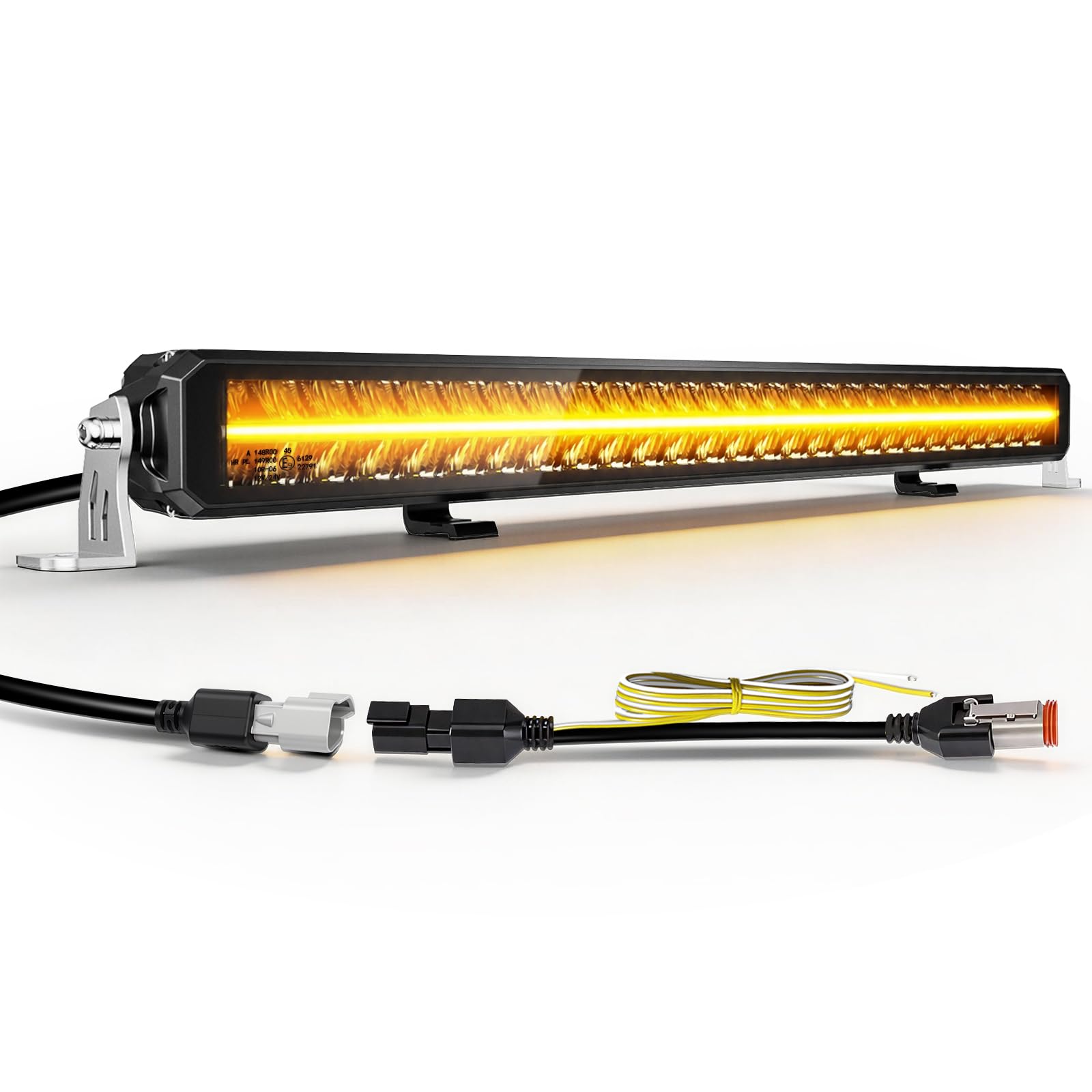 BraveWAY 32" Double Rangée Barre Rampe LED DRL 270W 30000LM Phare LED Barre Lumineuse 12/24V Longue Portée Homologation ECE pour Les Véhicules de Tracteurs Agricoles, 4x4 Duads, Poids Lourd, Caravan