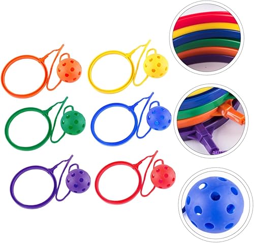 Miniatura 6 de FELTECHELECTR 6 piezas de aro de bola de juguete Flash juego de saltar cuerda de tobillo juguete de pierna de salto pelota deportes bola saltar