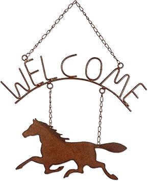 Sunset Vista Designs Horsing Around Welcome Sign, 16-1/2-Inch Long by 14-Inch Wide