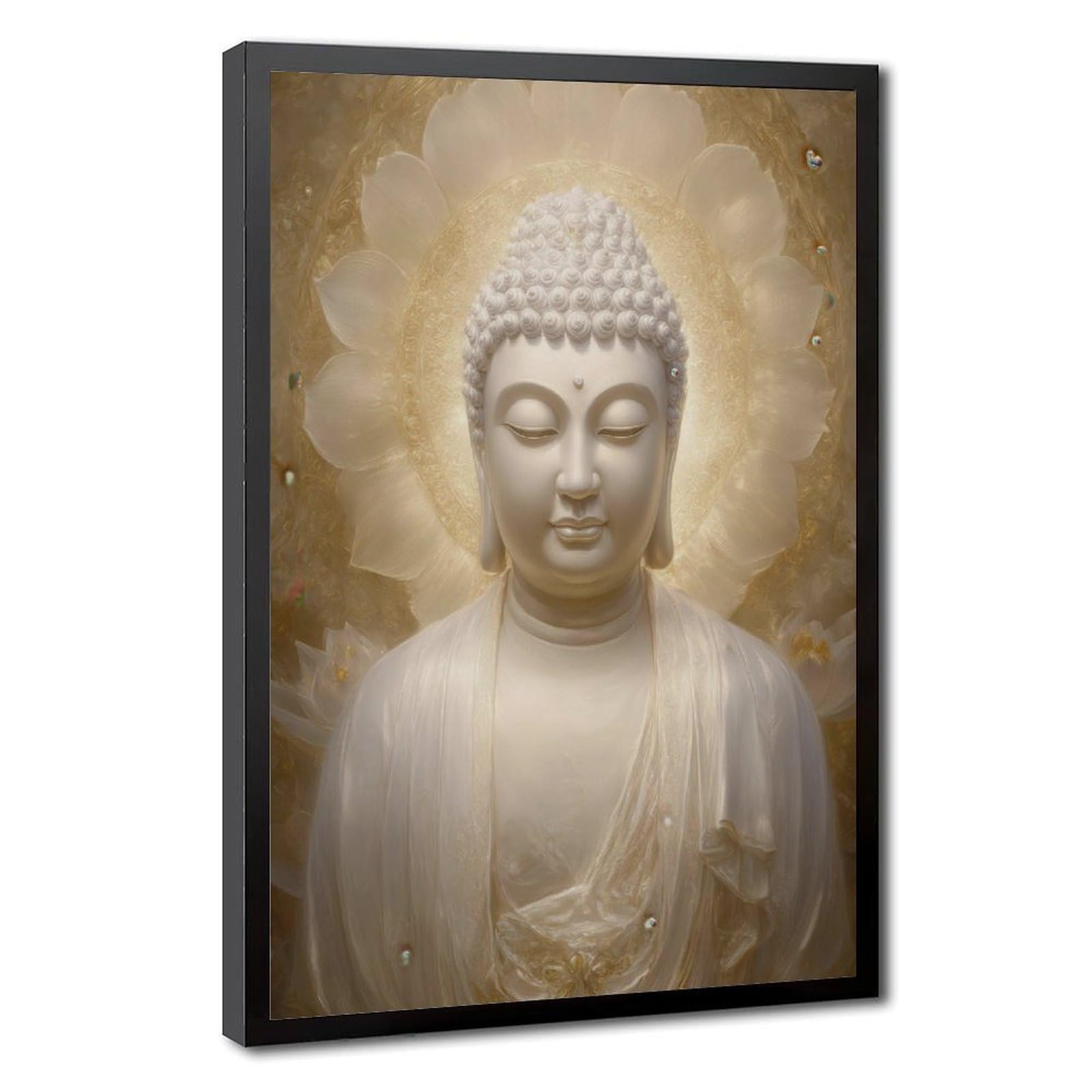 Pyberon Golden Buddha Portrait Poster Canvas Poster Bedroom Decor Landscape Office Room Decor Gift 24" L X 36" W