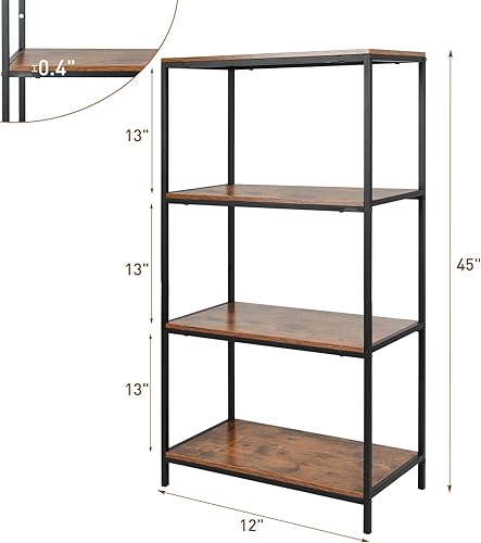Miniatura 3 de Babion Estantería de estantería de 4 niveles organizador de almacenamiento de estantería alta estantería con soportes de marco de metal estante