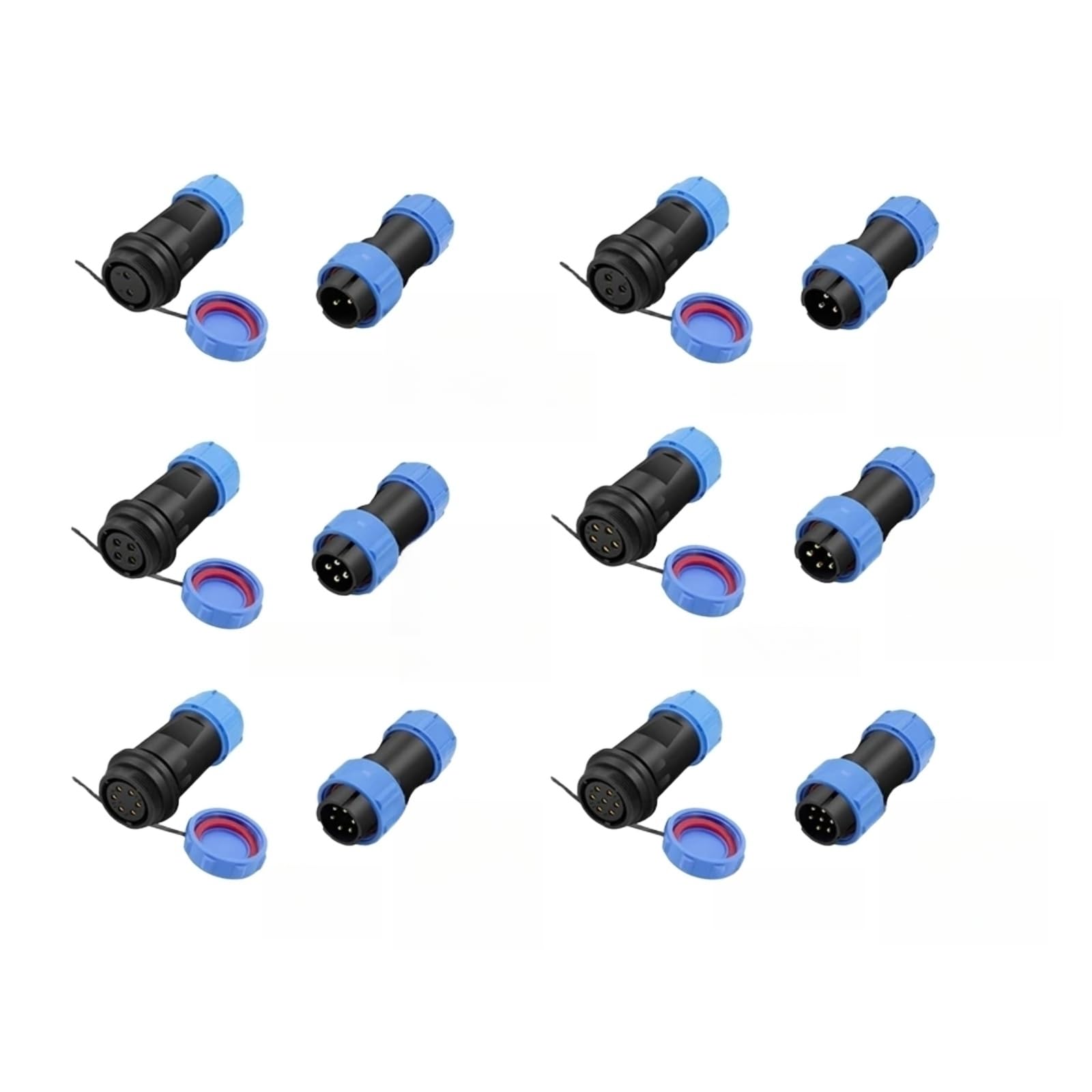 Conector de cableado circular SP21 docking de 5 pines sin soldadura para empalmes, 10 sets
