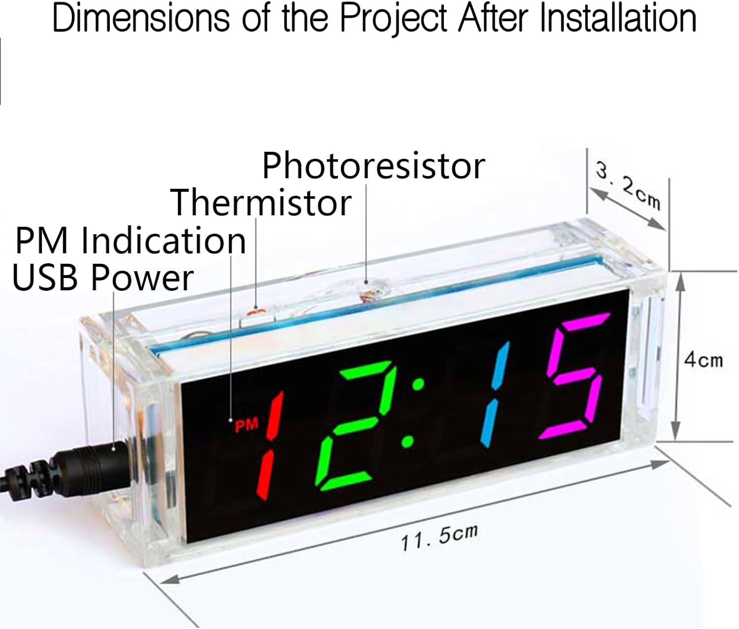 EIELE Soldering Practice Kit Color Changing Clock Electronic Learning Kit for Soldering Enthusiasts