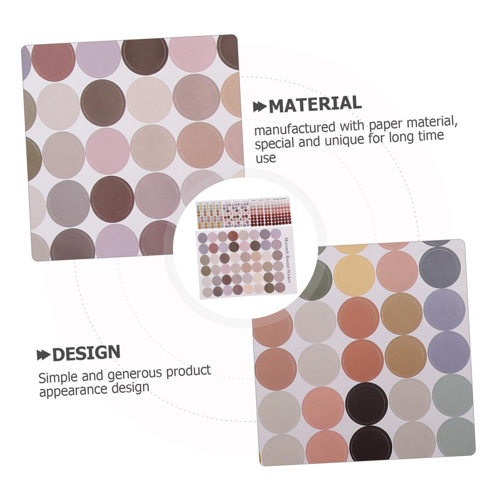 HOMSFOU 4 Set Adesivi Per Buste Portatili Album Diario Riutilizzabile Punto Etichette Delicati Adesivi Per Buste A Punti Per Sigilli Portatili Carta 12 Fogli*4
