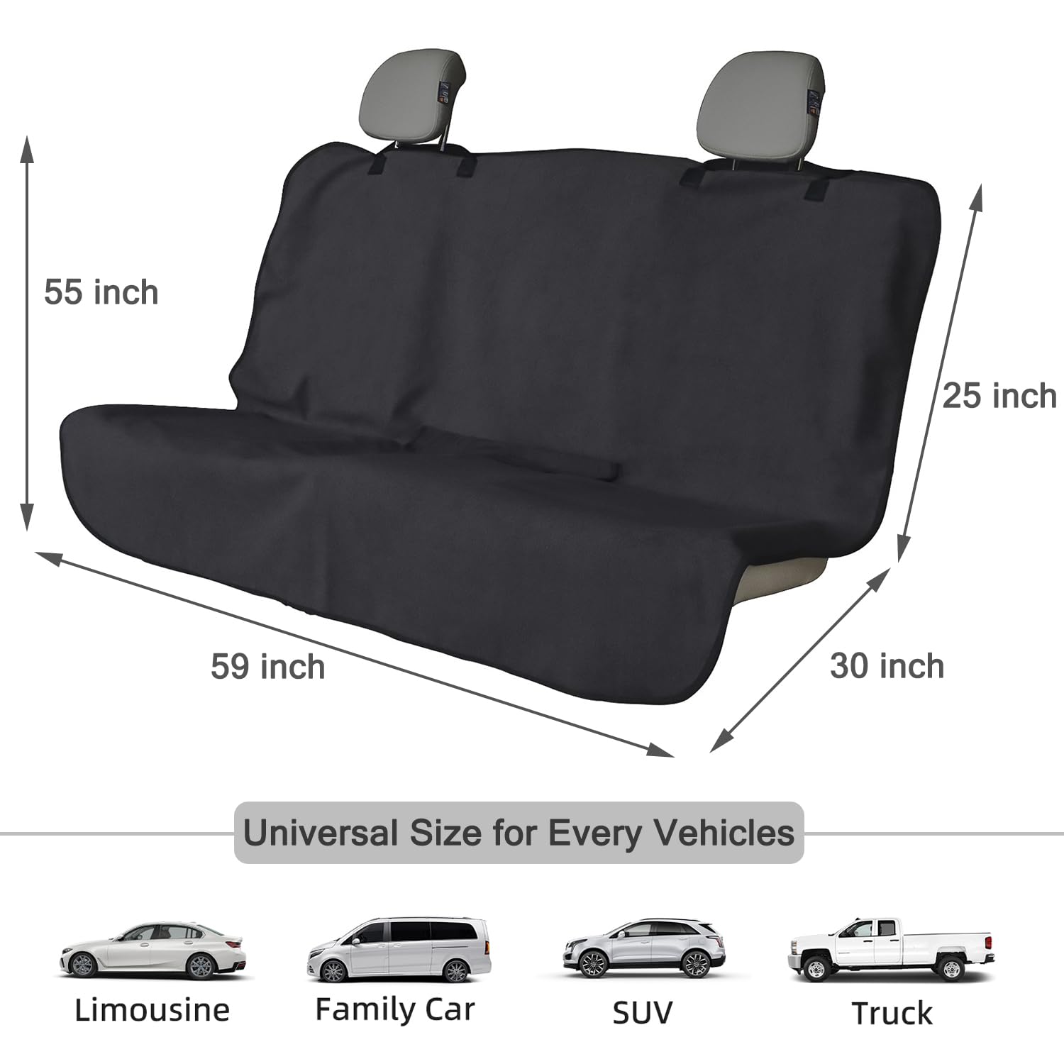 Coprisedile posteriore, impermeabile, per panca posteriore, per palestra, nuoto, surf, corsa, antiscivolo, universale, si adatta alla maggior parte delle auto, camion, furgoni e SUV (panca
