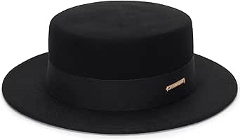Flat Top Pork-Pie Derby Fedora - Klassischer Filzhut Damen