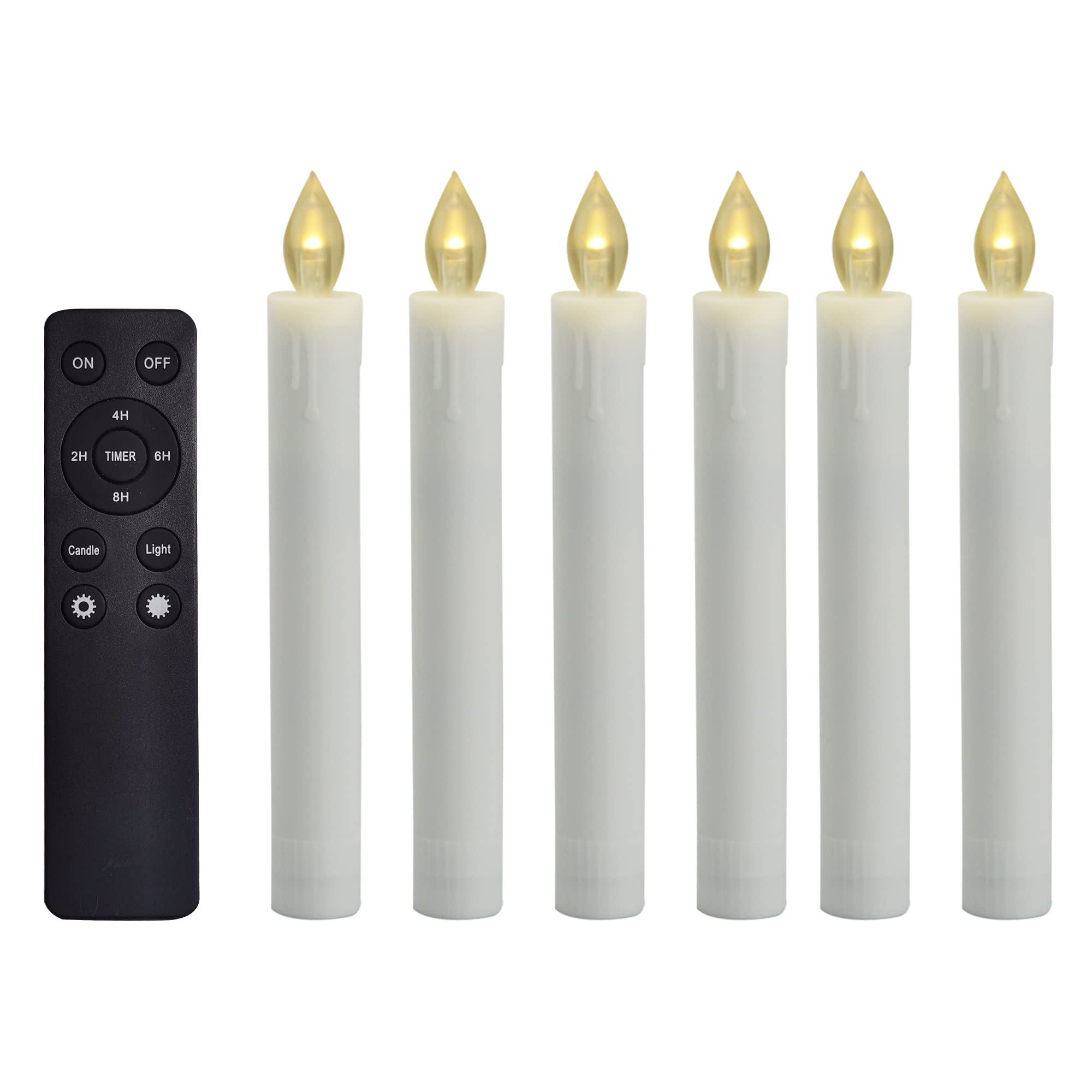 Buy YINCHI Flameless Taper Candles with Remote Timer 6” Tall Long