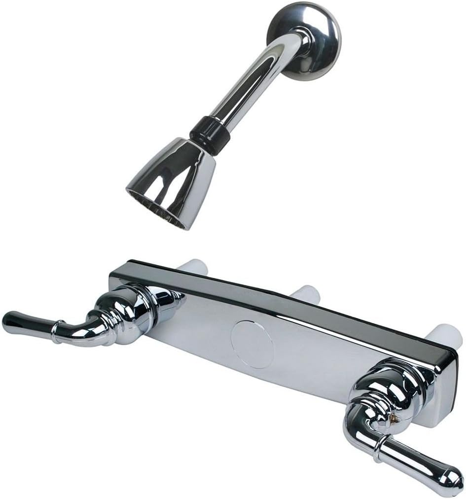 Seleq Chrome RV Shower Faucet and Shower Head with 8" Shower Valve