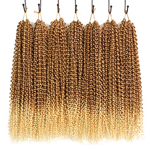 7 Packs Passion Twist Hair Braids 18 Inch Water Wave Synthetic Hair for Passion Twist Crochet Braiding Hair Goddess Locs Long Bohemian Locs (22Strands/Pack, T27/613#) - Thumbnail 3